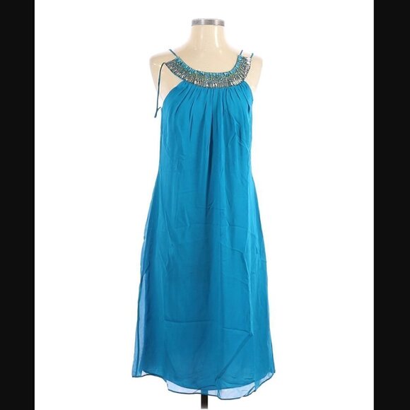 Roseanna Dress US 6 38 NWT Silk Jeweled Neckline Beaded Gemstone Georgette - Picture 1 of 8